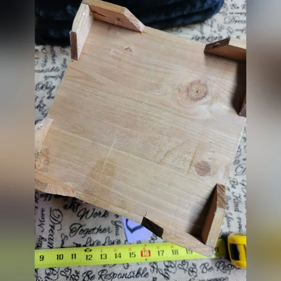 Bamboo lantern with rope handle square shape tapers-tan - Picture 4 of 11